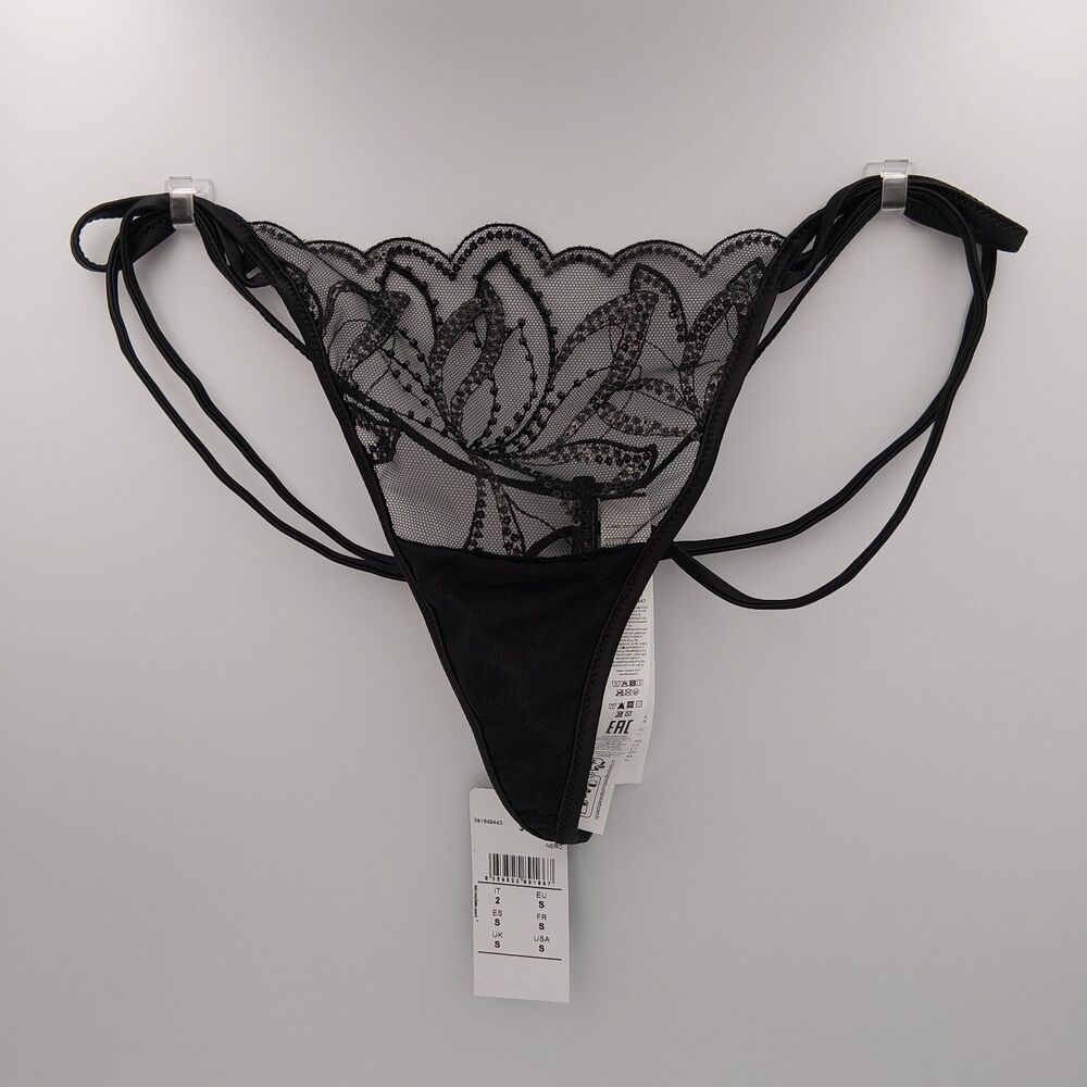 Intimissimi MEDIUM DARK MOON "La Collezione" Limited Edition Beaded Lace Thong